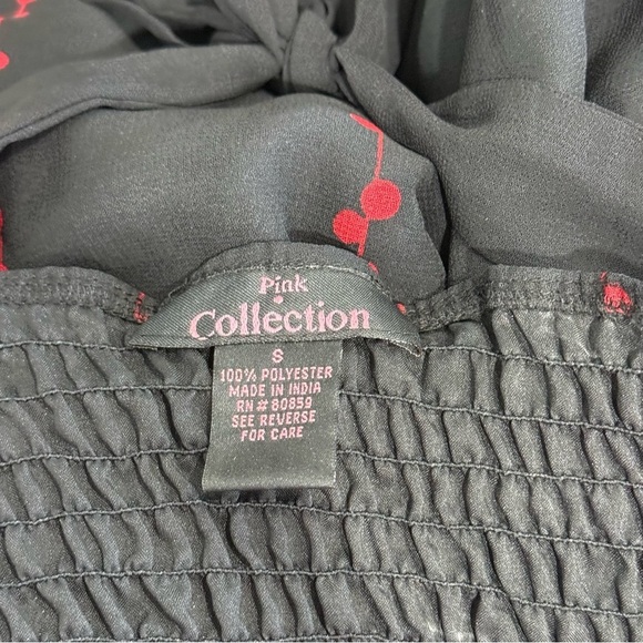 Black Red Baby Doll Halter Sheer Overlay Pink Collection Small Y2K - Picture 6 of 7